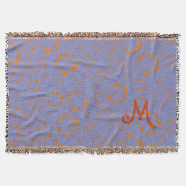 Couverture cercle bleu girly carré motif vertige (Devant)