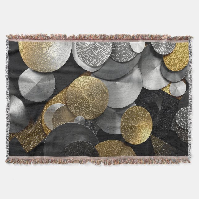 Couverture Cercles géométriques modernes en or et argent (Devant)