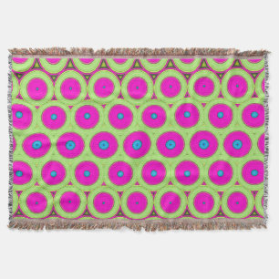 Couverture Cercles néon rose inspirés des années 70 sur vert