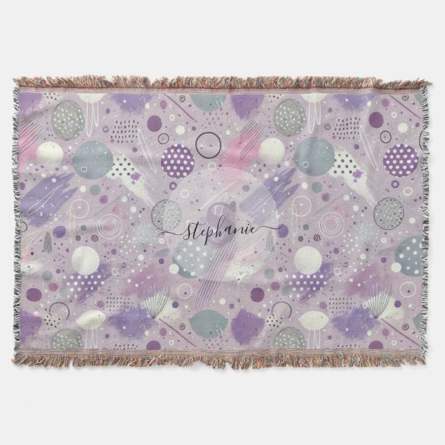 Couverture Cercles violets Abstraits avec accents de bandes d (Devant)