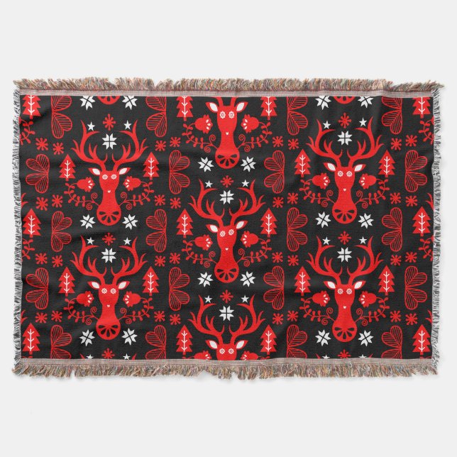 Couverture Cerf de Noël rouge scandinave (Devant)