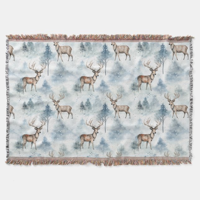 Couverture Cerfs de la forêt aquarelle d'hiver (5) (Devant)