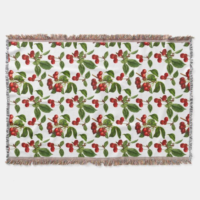 Couverture Cerises botaniques vintages Imprimer en blanc (Devant)