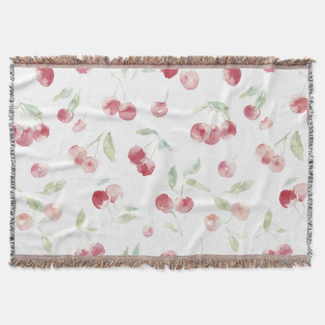 Couverture Cerises Rouges Feuilles Vertes (Devant)