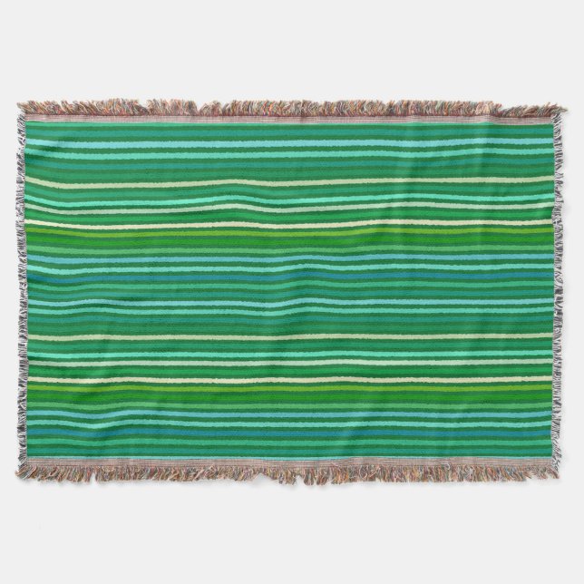 Couverture Chalk Stripes - Jade Green et Aqua (Devant)
