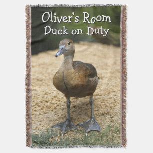 Couverture Chambre d'enfant personnalisée Canard de garde Nom