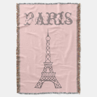 Couverture Chambre Tour Eiffel Pink Paris Jeter Blanche Cadea