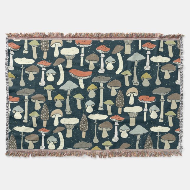 Couverture Champignons de bois Motif Rustique (Devant)