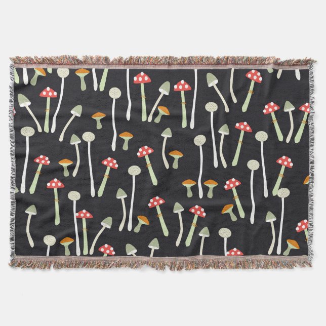 Couverture Champignons vintages d'automne design motif. (Devant)
