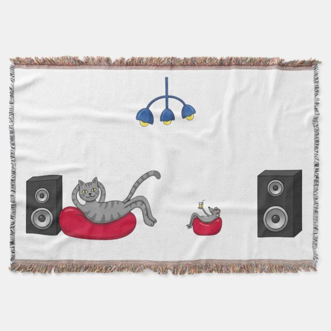 Couverture Chapeau de jet de chat et de souris écoutant de la (Devant)