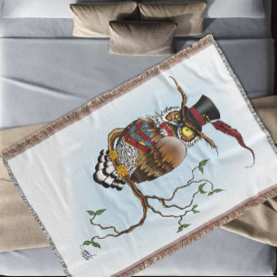 Couverture Chapeau haut de forme de hibou élégant victorien s