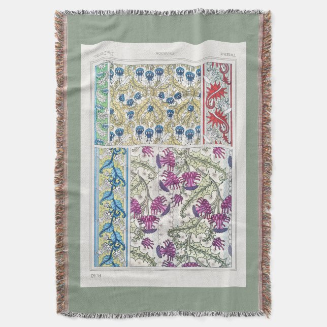 Couverture Chardon floral Art nouveau textile art verneuil (devant Vertical)
