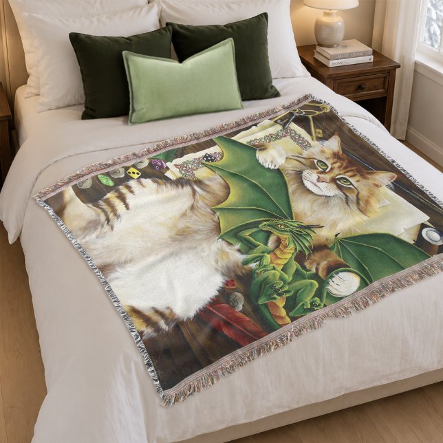 Couverture Chat de fantasy de jeu Dragon Vert Dés (Créateur téléchargé)