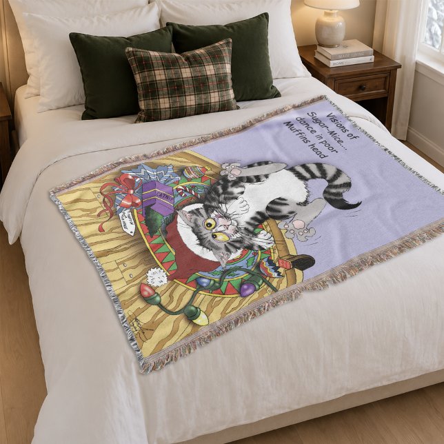 Couverture Chat de Noël drôle à la lavande jouet catnip (Créateur téléchargé)