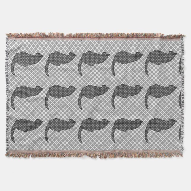 Couverture Chat japonais - copie noire et blanche de kimono (Devant)