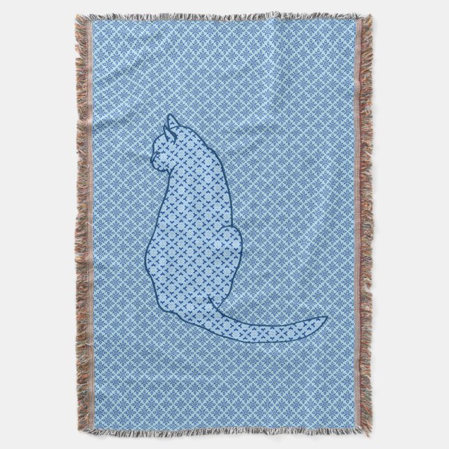 Couverture Chat japonais - Kimono bleu (devant Vertical)