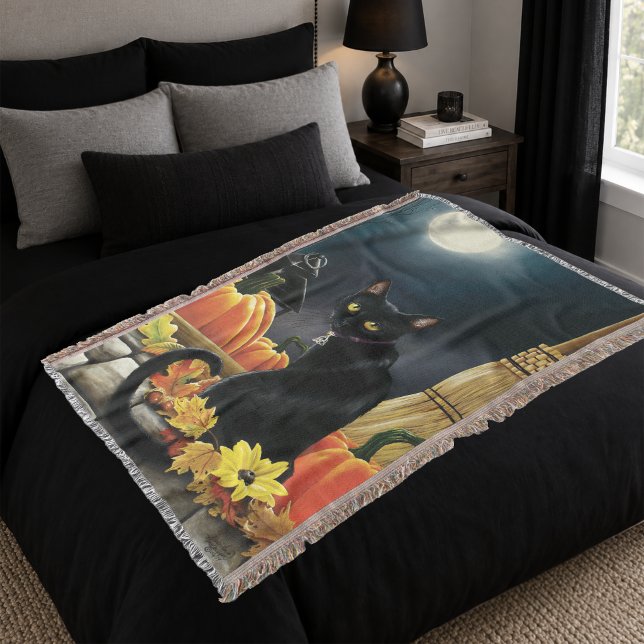 Couverture Chat noir automnal ensorcelant sous la lune (Créateur téléchargé)