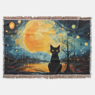 Couverture Chat noir et nuit étoilée