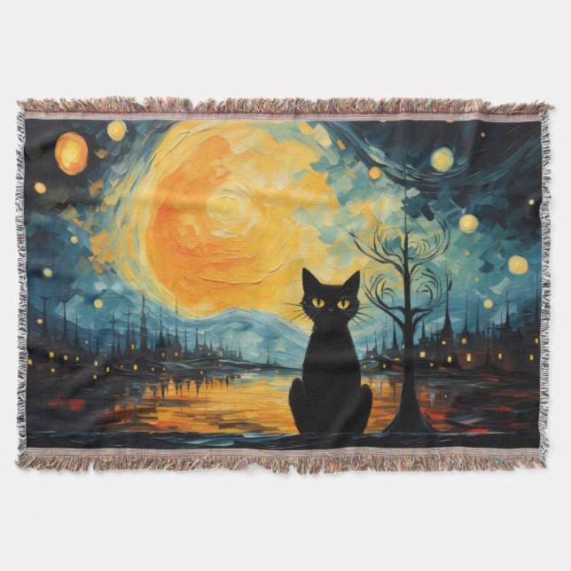 Couverture Chat noir et nuit étoilée (Devant)
