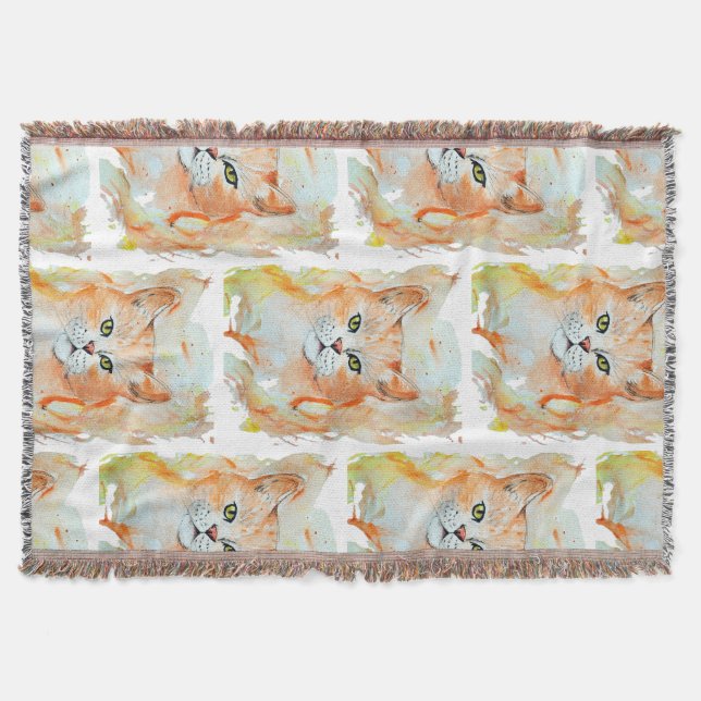 Couverture Chat Rouge Humour magique Aquarelle Mystique (Devant)