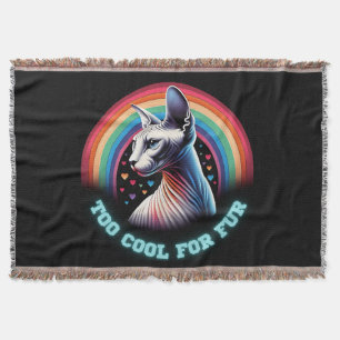 Couverture Chat Sphynx Trop Cool Drôle Noir