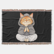Chat Zen en capuche – Joli chat de dessin animé en