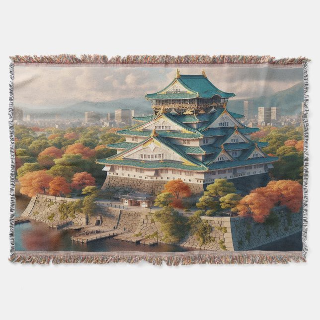 Couverture Château d'Osaka Paysage Japon Voyage Vintage (Devant)