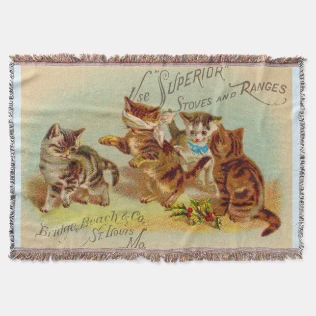 Couverture Chatons de cartes de commerce victoriens jouant (Devant)