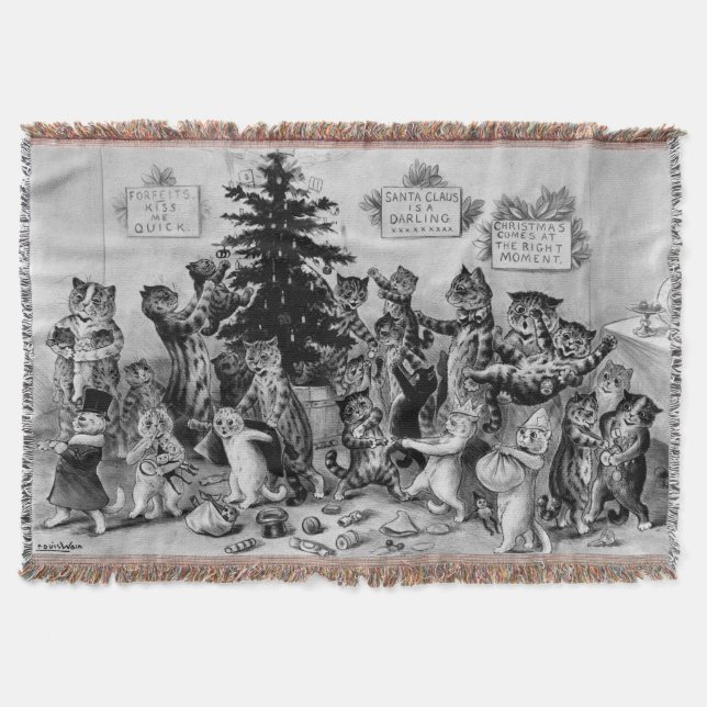 Couverture Chats de Louis Wain vintage célébrant Noël (Devant)