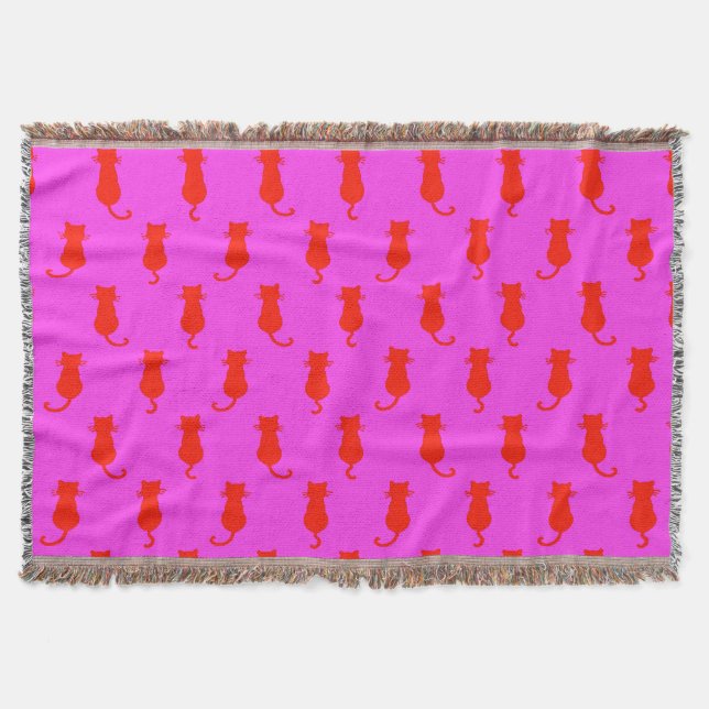 Couverture Chats Rouges Fantaisistes Roses Pour Toujours Fun  (Devant)