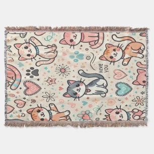 Couverture Chaud et Mignon Plaid aux Adorables Chats Kawaii –