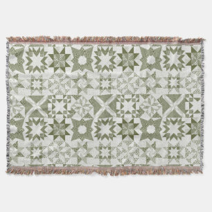 Couverture Cheater Traditionnel Patchwork Stars Quilt Green