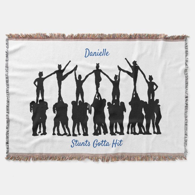 Couverture Cheeréminent "Stunts Gotta Hit" Blanc personnalisé (Devant)