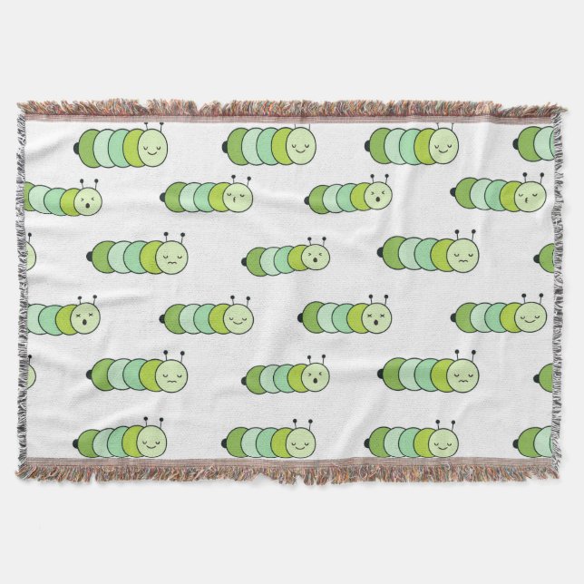 Couverture Chenilles Vertes Mignonnes et Diverses Expressions (Devant)