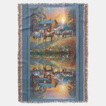 Cheval dans la prairie de fleurs sauvages de la fe