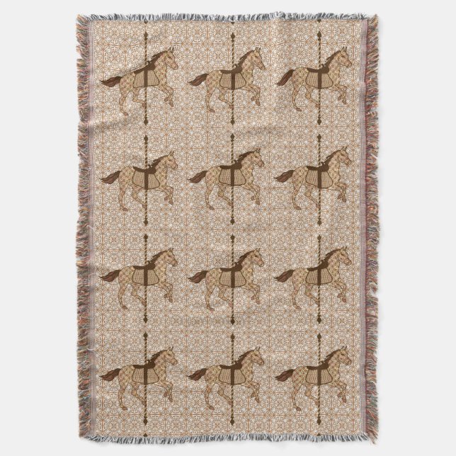 Couverture Cheval de carrousel - Chocolat Brown et Tan (devant Vertical)