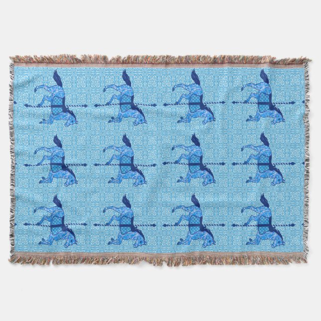 Couverture Cheval de carrousel - Cobalt et Sky Blue (Devant)