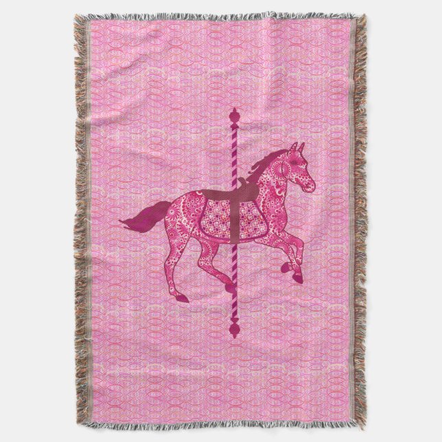 Couverture Cheval de carrousel - Fuchsia rose (devant Vertical)