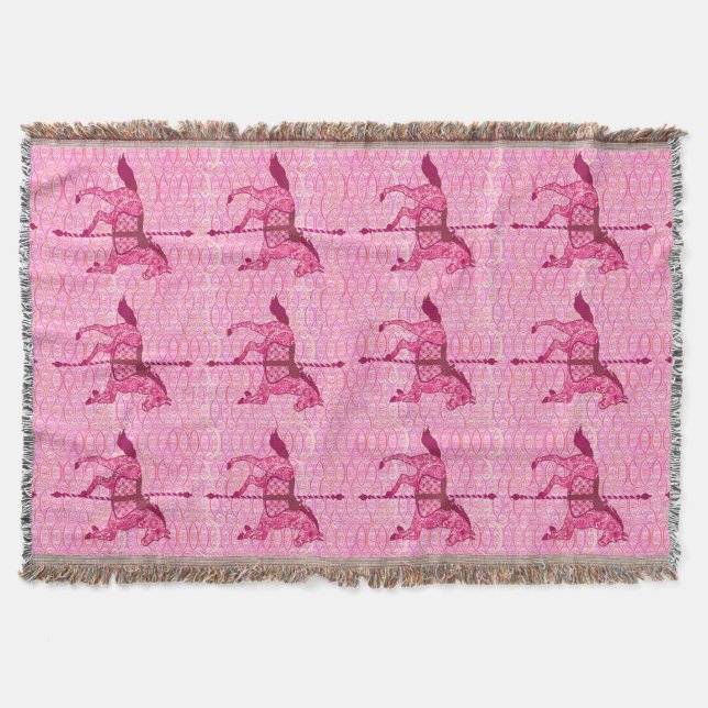 Couverture Cheval de carrousel - Fuchsia rose (Devant)