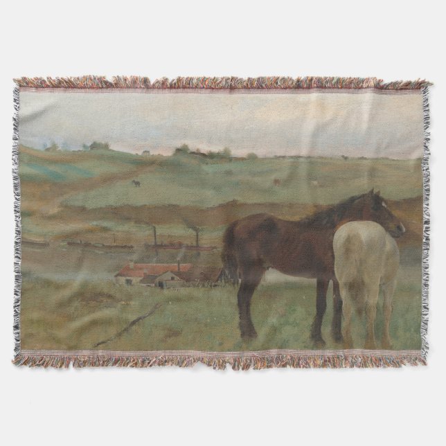 Couverture Chevaux dans une prairie, Peinture à l'huile, Edga (Devant)