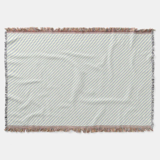 Couverture Chevron motif bleu clair crème (Devant)