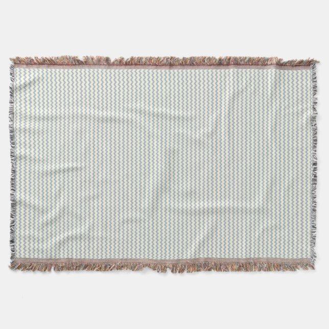 Couverture Chevron motif bleu clair crème (Devant)