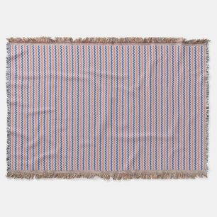 Couverture Chevron motif bleu foncé orange et lilas