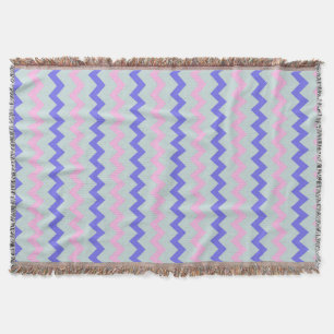 Couverture Chevron motif rose bleu
