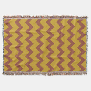 Couverture Chevron zigzag design naturel jaune brun