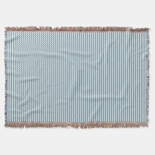 Couverture Chevron zigzag motif denim bleu deux tons crème