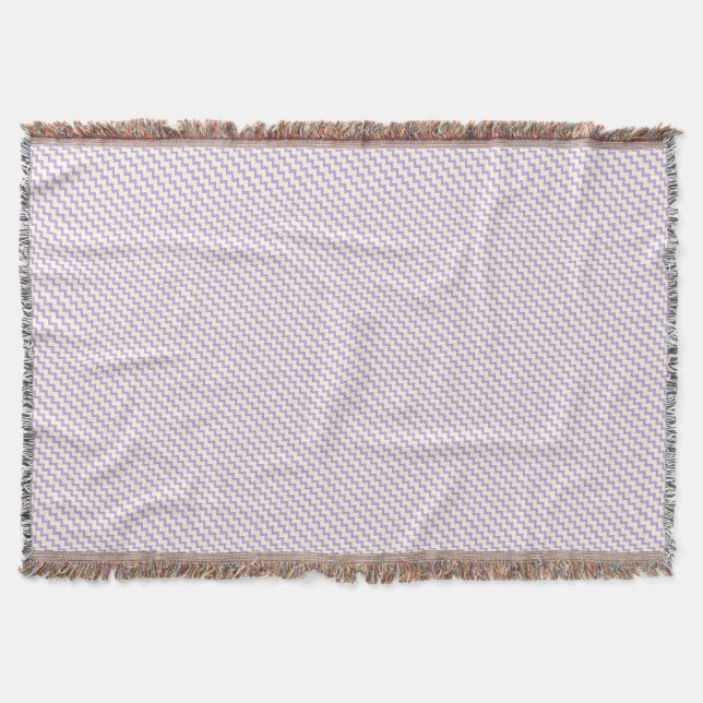 Couverture Chevron zigzag motif lilas violet crème (Devant)