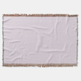 Couverture Chevron zigzag motif lilas violet crème