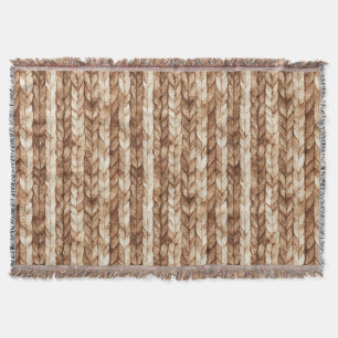 Couverture Chic Crème Brown Faux Tissus