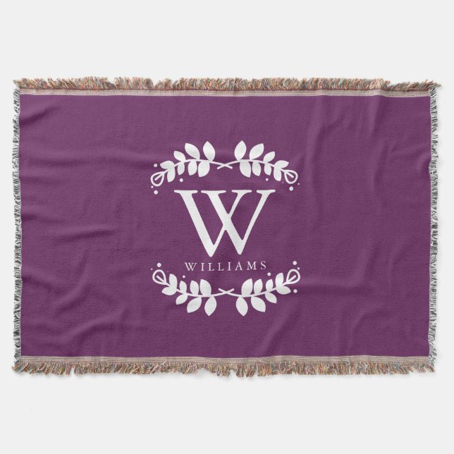 Couverture Chic Eggplant violet Monogramme (Devant)